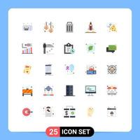 Set of 25 Modern UI Icons Symbols Signs for confetti rocket lights bussiness user Editable Vector Design Elements