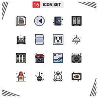 Set of 16 Modern UI Icons Symbols Signs for athletics activities arrows left experiment chemistry Editable Creative Vector Design Elements