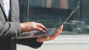 Businessman using tablet analyzing sales data and economic growth graph chart. Business strategy. Abstract icon. Digital marketing. video