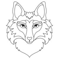Head of fox coloring template vector illustration