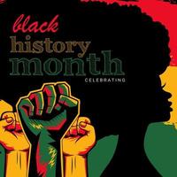Black History Month Poster with African American Woman Free Vector