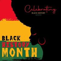 Black History Month Concept Background with African American Woman Free Vector