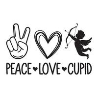 Peace Love And Cupid Vector Sublimation For Tshirt Sticker Mug Pillow