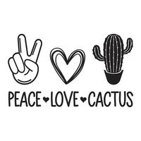 Peace Love And Cactus Vector Sublimation For Tshirt Sticker Mug Pillow