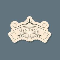 Vector isolated vintage label or banner with text and ornamental frame.