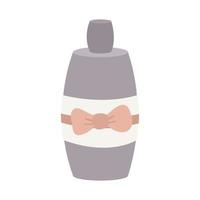 Isolated jar of perfume or cream with a bow on a white background. vector