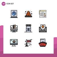 9 Creative Icons Modern Signs and Symbols of beach planning development development education Editable Vector Design Elements