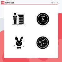 Modern Set of Solid Glyphs and symbols such as business bynny meeting coin rabbit Editable Vector Design Elements