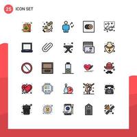 conjunto de 25 iconos modernos de la interfaz de usuario signos de símbolos para la configuración de ganancias del interruptor eid sincronizar elementos de diseño vectorial editables vector