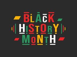 fondo de diseño de texto de tipografía de mes de historia negra. fondo del mes de la historia negra 2023. historia afroamericana o mes de la historia negra. se celebra anualmente en febrero en estados unidos, canadá. vector