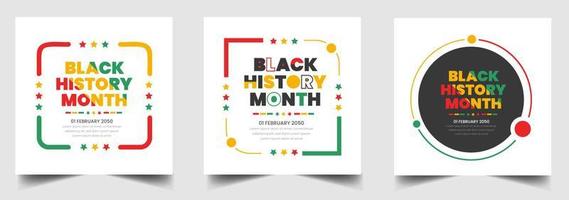 black history month typography text design background.  black history month social media post square banner design. Juneteenth Independence Day Background. Freedom or Emancipation day. text design. vector