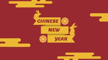 happy chinese new year design year of rabbit vector