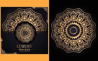 estos son los fondos de diseño de mandala ornamental de lujo en color dorado vector