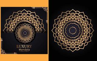 estos son los fondos de diseño de mandala ornamental de lujo en color dorado vector
