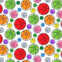 Seamless pattern with colorful beach balls on white background. Baby pattern. vector