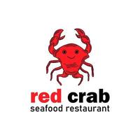 Seafood Restaurant Logo Design template. Crab Vector Illustration.