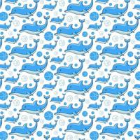seamless pattern with dolphins and balls vector