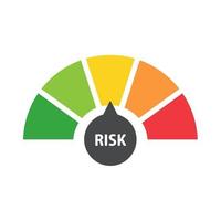 Mileage needle measures the level of business risk. concept of risk management before investing vector