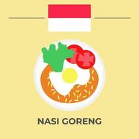 diseño de comida indonesia nasi goreng vector
