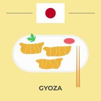 diseño de comida japonesa gyoza vector