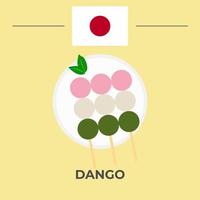 diseño de comida japonesa dango vector