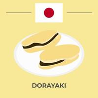 diseño de comida japonesa dorayaki vector