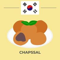 diseño de comida coreana chapssal vector