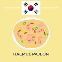 Haemul Pajeon Korean Food Design vector