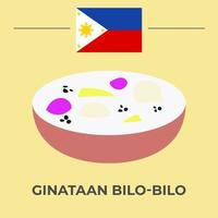 ginataan bilo-bilo filipinas diseño de alimentos vector