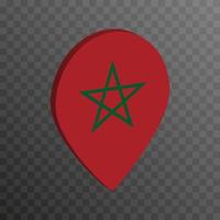 Map pointer with Morocco flag. Vector illustration.