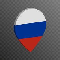 puntero del mapa con la bandera de rusia. ilustración vectorial vector