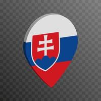 Map pointer with Slovakia flag. Vector illustration.