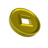 Chinese Coin 3D Illustration png