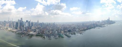 ciudad de nueva york manhattan recorrido en helicóptero paisaje urbano aéreo foto