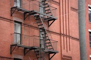 Little italy new york buildings fire escape ladders stairway photo