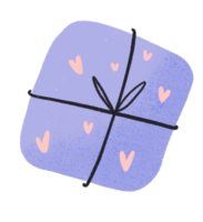 carino San Valentino giorno regalo scatola clipart. mano disegnato semplice vacanza presente per saluto carte, nozze inviti, festa, compleanno carte png