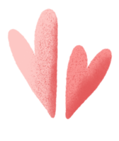 lindo día de san valentín corazones de color rosa clipart. pegatina simple dibujada a mano para tarjetas de felicitación, invitaciones de boda, fiesta, tarjetas de cumpleaños png