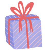 lindo clipart de caja de regalo del día de san valentín. regalo de vacaciones simple dibujado a mano para tarjetas de felicitación, invitaciones de boda, fiesta, tarjetas de cumpleaños png