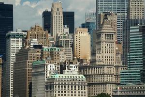 new york view cityscape from hudson river liberty island photo