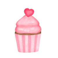 Aquarell Cupcakes zum Valentinstag png