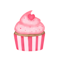 Watercolor Valentine Cupcakes png