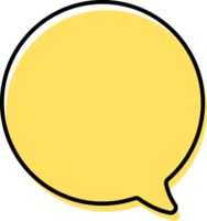 Cute yellow doodle speech bubble hand drawn for decoration png
