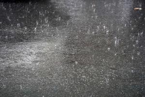 heavy rain in chinatown new york city on the street photo