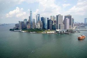 ciudad de nueva york manhattan recorrido en helicóptero paisaje urbano aéreo foto
