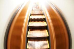 old antique wooden escalator in new york photo