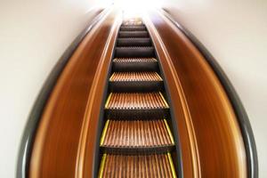 old antique wooden escalator in new york photo