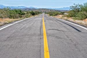 Baja California desert endless road landscape view photo
