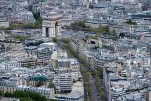 triumph arc Paris night view from tour eiffel photo