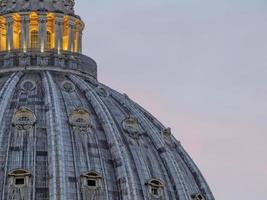 san pietro saint peter vatican rome dome detail at sunset photo