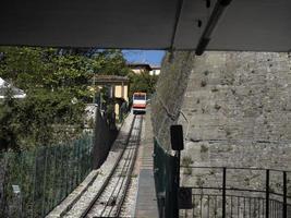 antiguo funicular del teleférico de bergamo foto